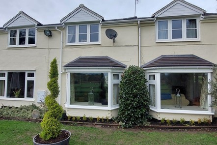 Ivory White FlushFit Windows with Tapco Roof Tiles  Ivory White FlushFit Windows with Tapco Roof Tiles,