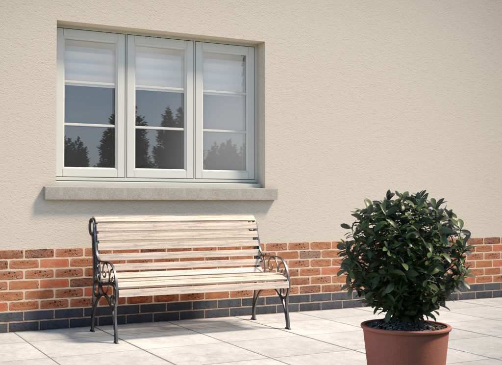 Agate grey flush fit PVCu casement windows on a home in Burton Upon Trent