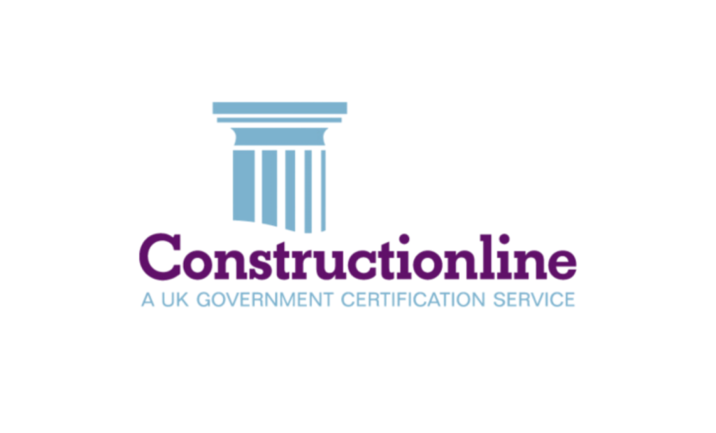 Constructionline accreditation logo, recognising compliance with UK government-approved procurement and health and safety standards.