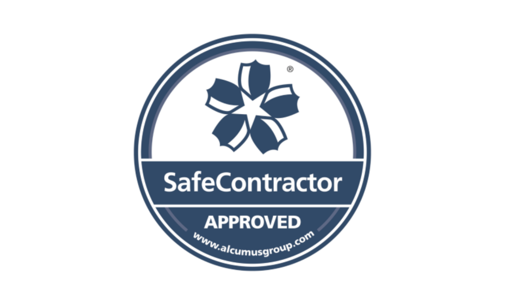SafeContractor Approved accreditation logo, demonstrating compliance with recognised health and safety standards for contractors.