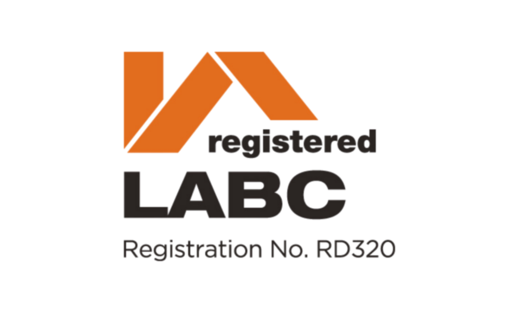 LABC Registered accreditation logo, confirming registration with Local Authority Building Control for compliant building work.