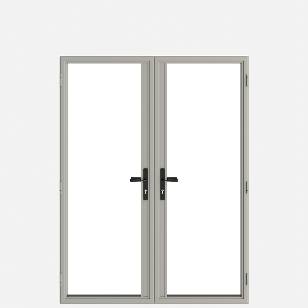 Agate grey Classic Heritage double door with multiple glazed panels and black handles.